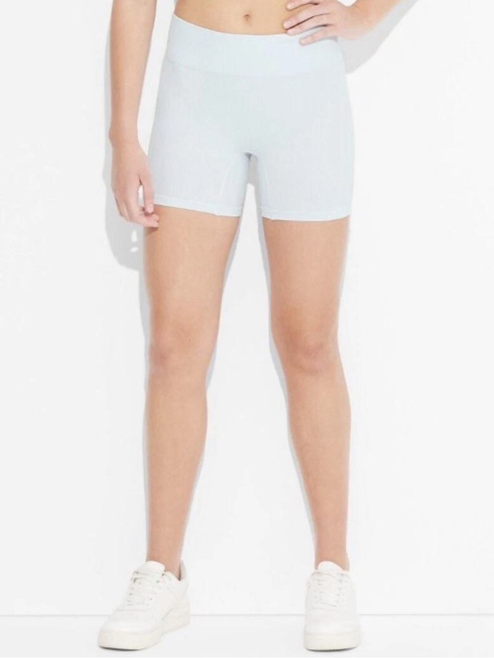 Wild Fable Seamless Ribbed High Rise Bike Shorts Light Aqua Blue XL NWT 💙